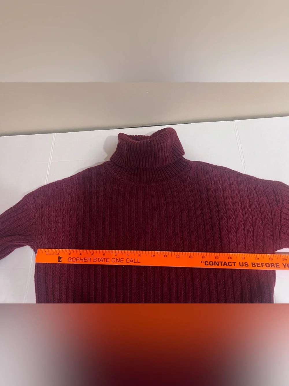 Michael Kors Women Preppy Burgundy Ribbed Turtleneck Sweater Classic Academia XS